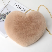 Bella – Heart-Shaped Faux Fur Bag