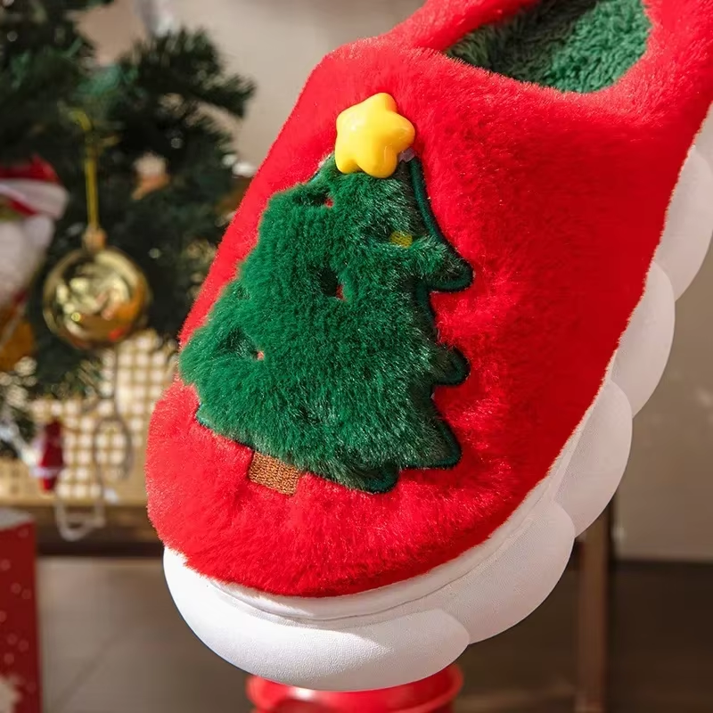 Kath – Christmas Tree Fluffy Slippers