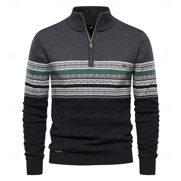 Eric - Knitted Sweater with Half Zip