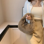 Mila – Faux Fur Half Moon Bag