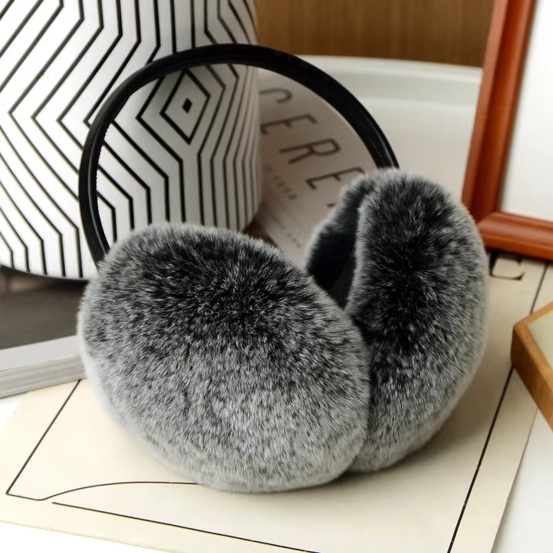 Lena – Natural Rex Rabbit Fur Earmuffs