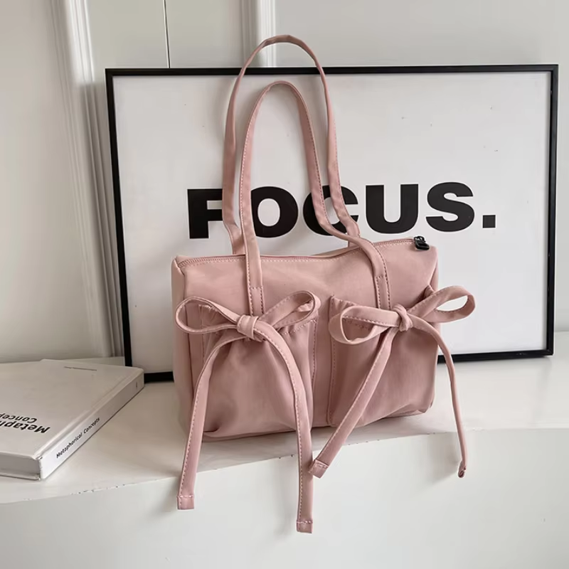 Soojin – 2024 Korean Bow Nylon Shoulder Bag