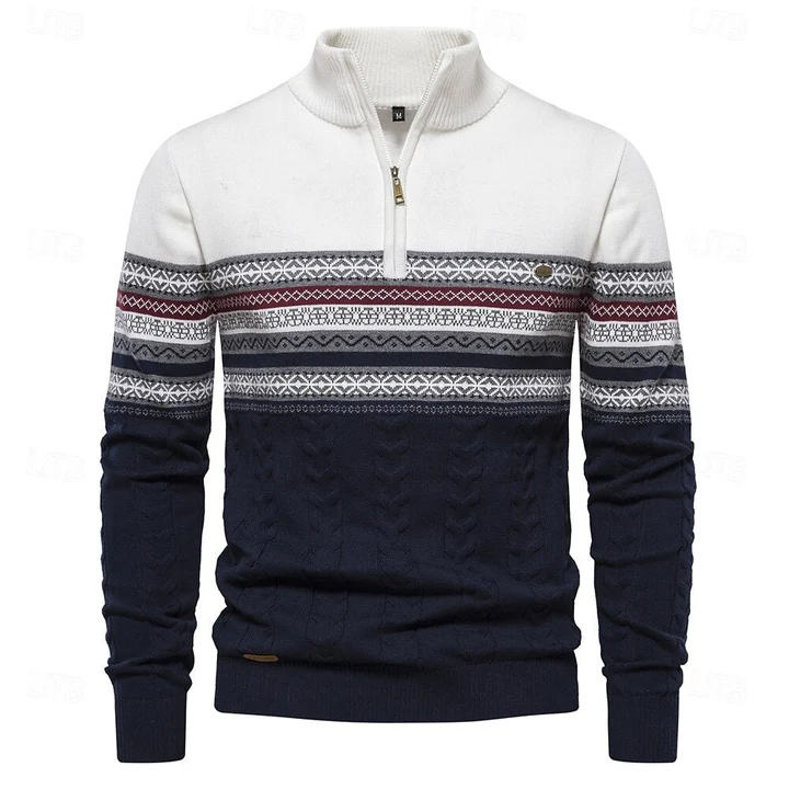 Eric - Knitted Sweater with Half Zip