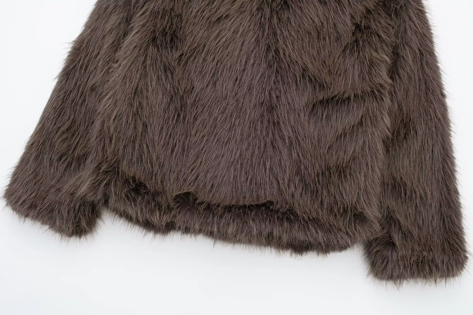 Mia – Casual Brown Faux Fur Jacket