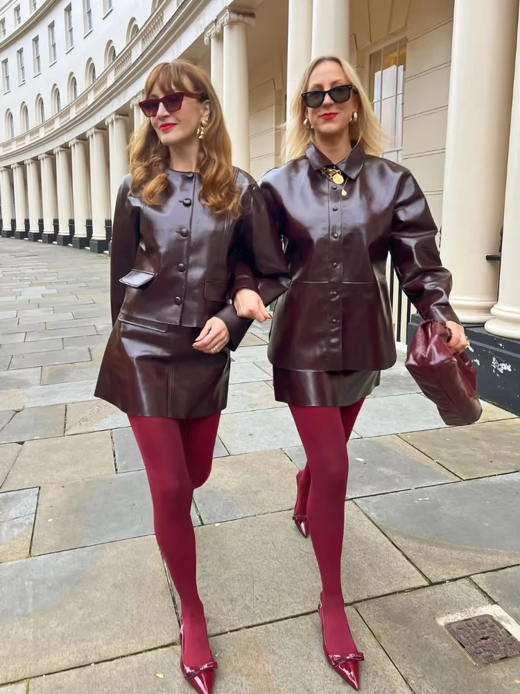 Hannah – Vintage Wine Red Leather Jacket