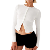 Bianca – Coquette Ribbed Crop Top