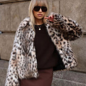 Cindy – Leopard Print Faux Fur Coat