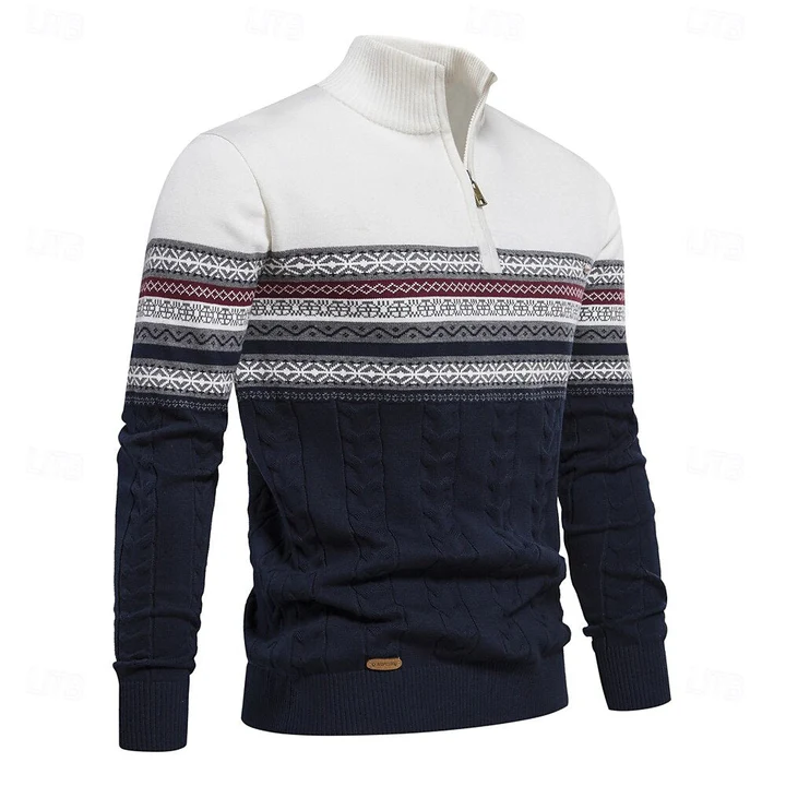 Eric - Knitted Sweater with Half Zip