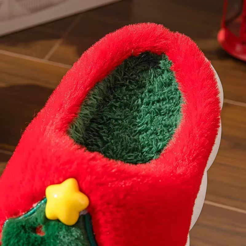 Kath – Christmas Tree Fluffy Slippers