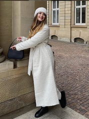 Diana – 2024 White Lamb Wool Coat