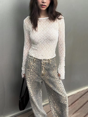 Alicia – Vintage Leopard Print Jeans