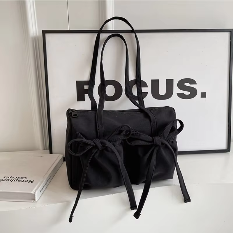 Soojin – 2024 Korean Bow Nylon Shoulder Bag