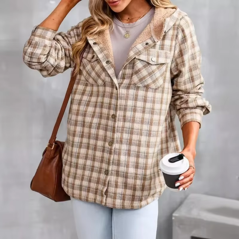 Hazel – 2024 Plaid Woolen Coat