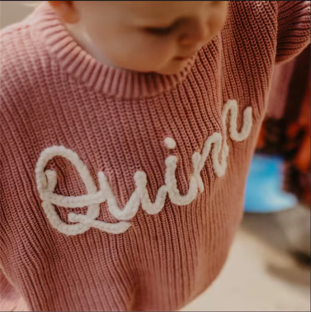 Baby Sweater- Personalized Hand Embroidered