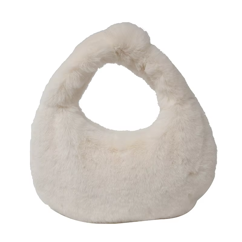 Mila – Faux Fur Half Moon Bag