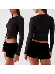 Bianca – Coquette Ribbed Crop Top