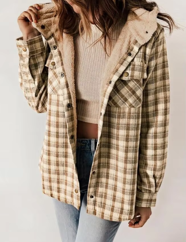 Hazel – 2024 Plaid Woolen Coat