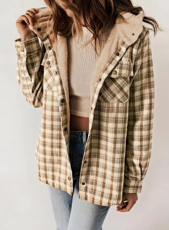 Hazel – 2024 Plaid Woolen Coat