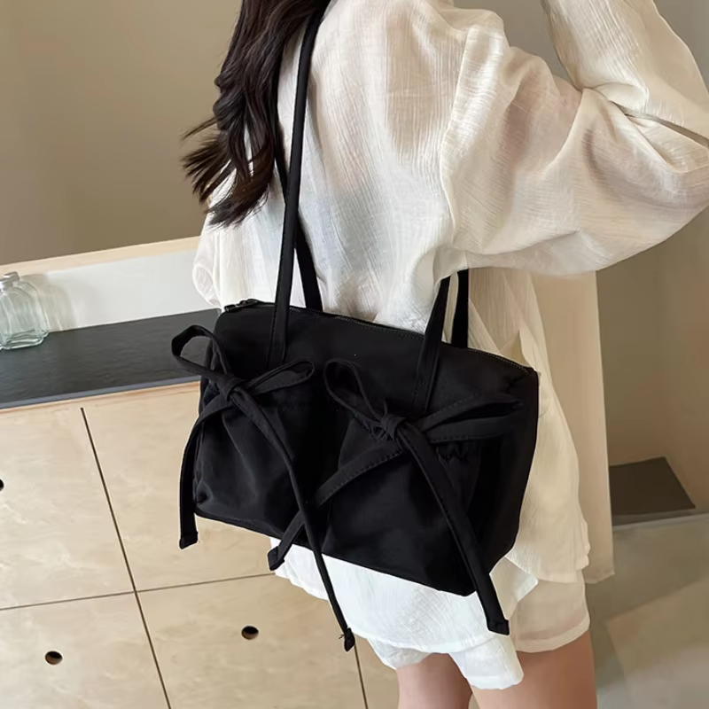 Soojin – 2024 Korean Bow Nylon Shoulder Bag