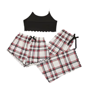 Edith – 3-Piece Plaid Pajama Set