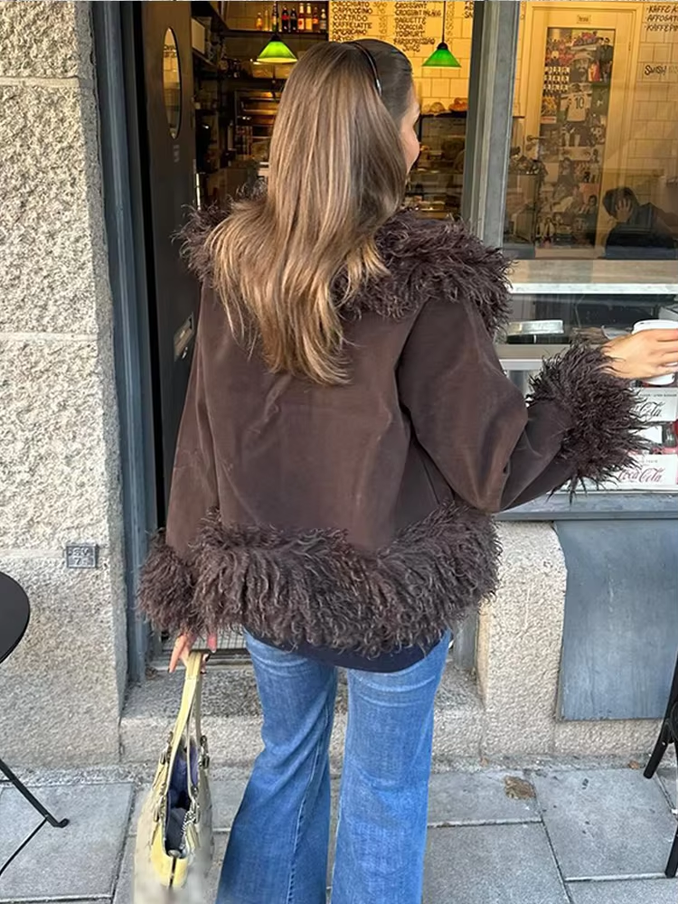 Bella – Vintage Coffee Faux Fur Jacket