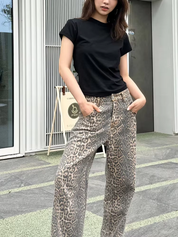 Alicia – Vintage Leopard Print Jeans