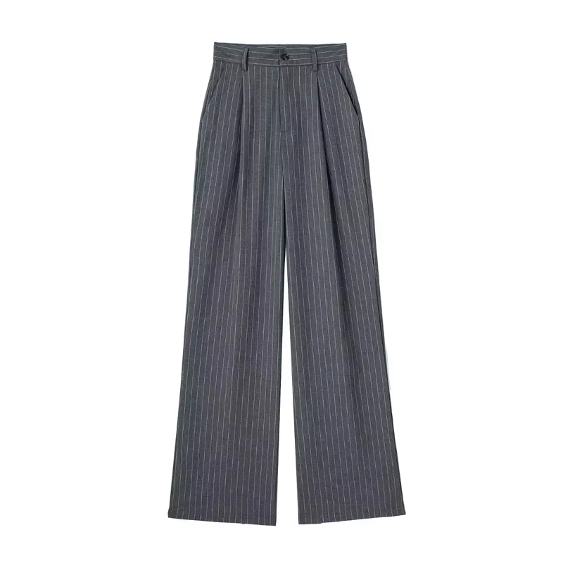 Christina – High-Waisted Striped Suit Pants