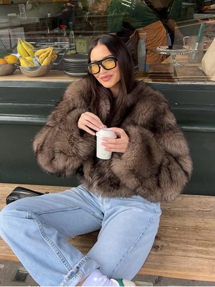 Vintage faux fur coat deals