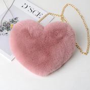 Bella – Heart-Shaped Faux Fur Bag