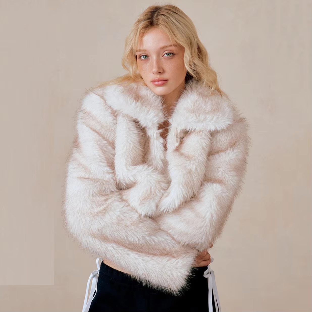 Nora – Winter Gradient Faux Fur Coat