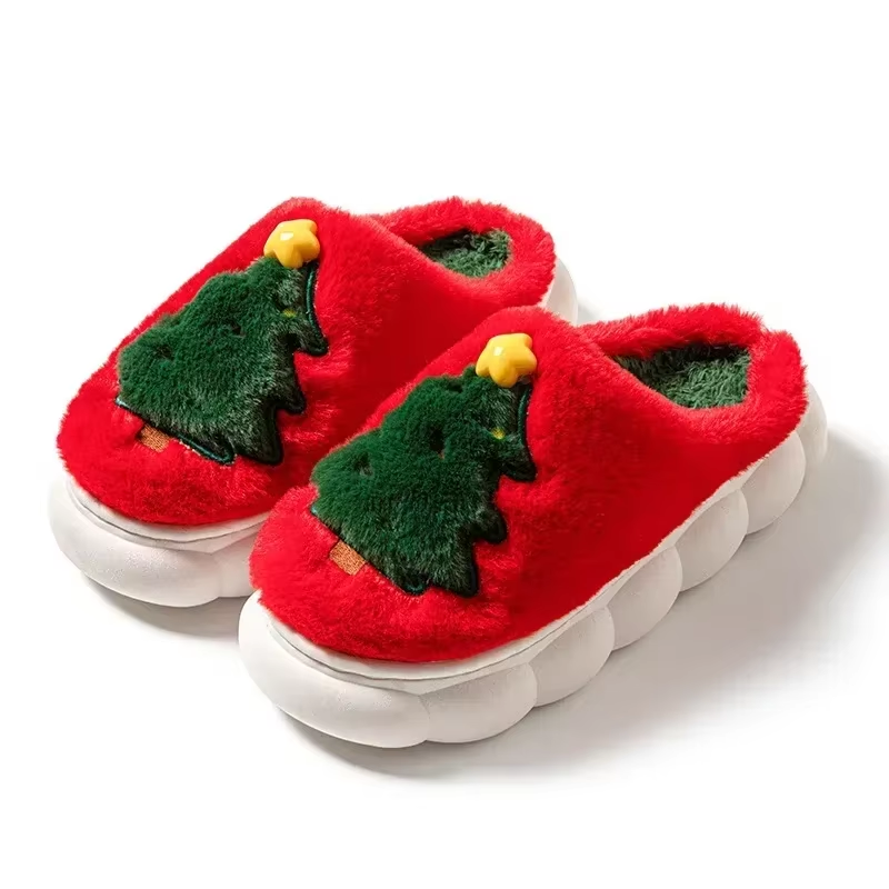 Kath – Christmas Tree Fluffy Slippers