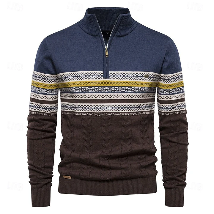 Eric - Knitted Sweater with Half Zip