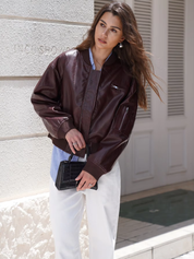 Jane – Stylish PU Leather Bomber Jacket