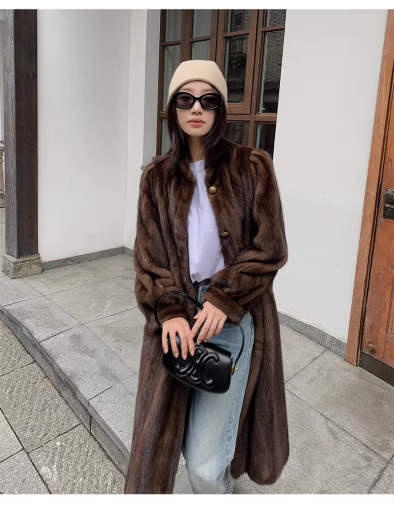 Amara – Long Faux Mink Fur Coat