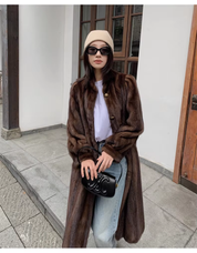 Amara – Long Faux Mink Fur Coat