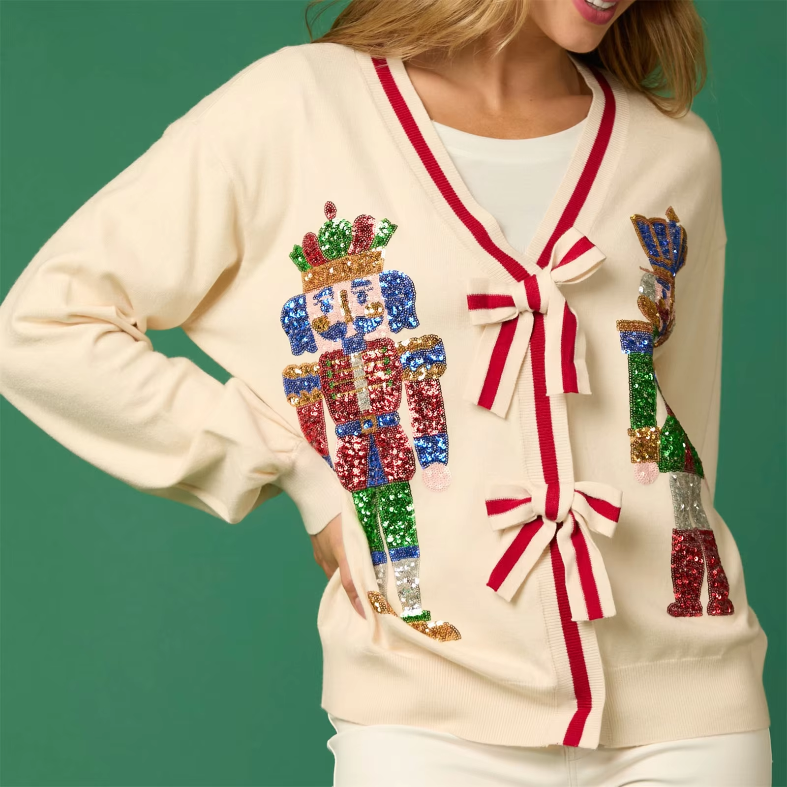 Faith – Christmas Sequin Soldier Cardigan