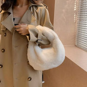 Mila – Faux Fur Half Moon Bag