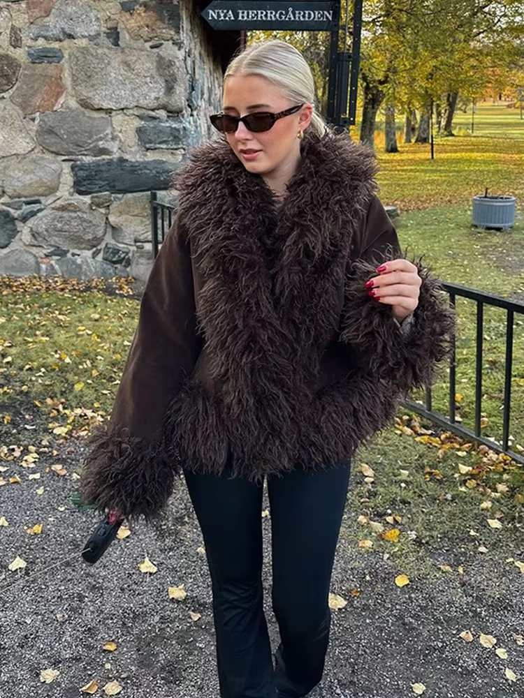 Bella – Vintage Coffee Faux Fur Jacket