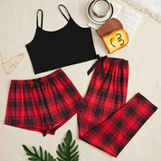 Edith – 3-Piece Plaid Pajama Set