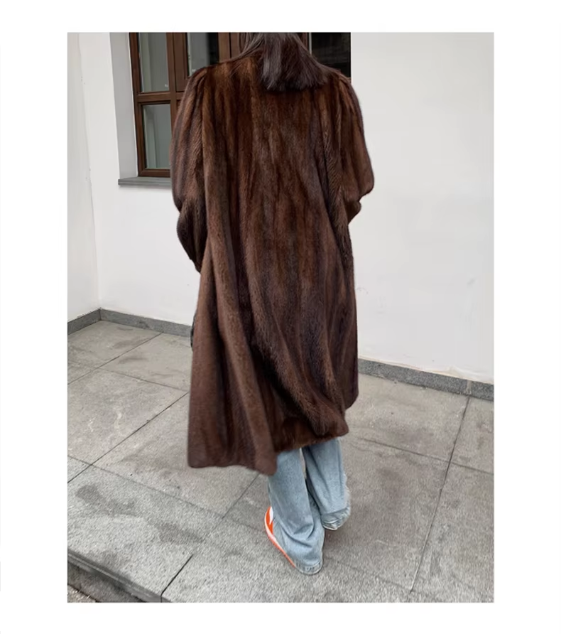 Amara – Long Faux Mink Fur Coat