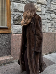 Esme – Vintage Dark Brown Faux Fur Coat