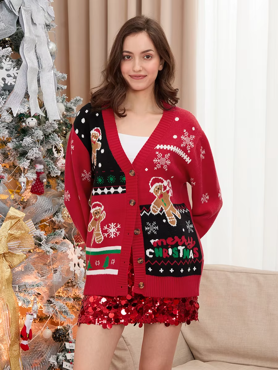 Alice – Gingerbread Men Christmas Cardigan