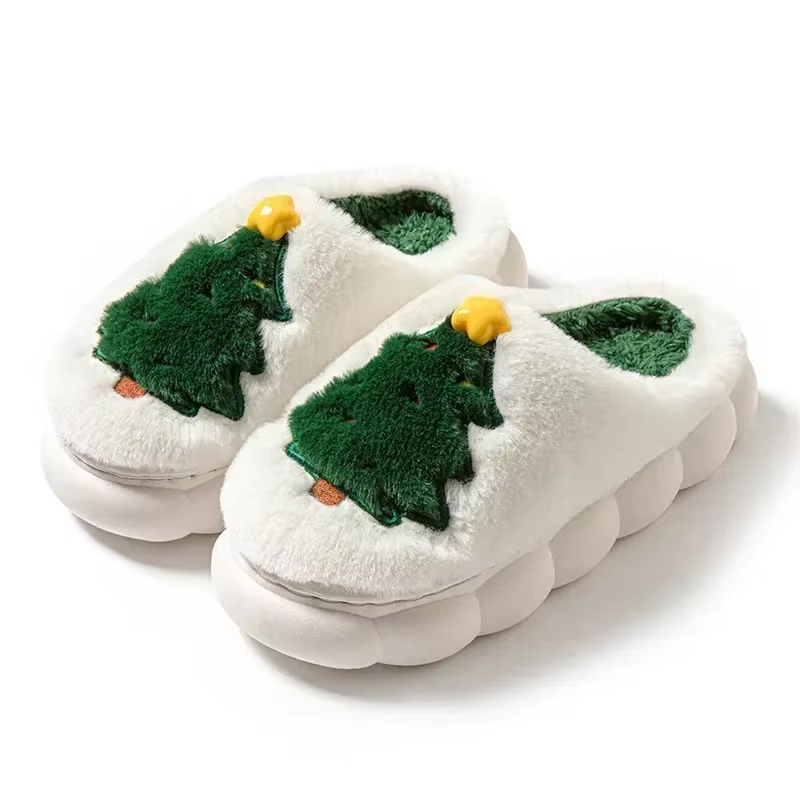 Kath – Christmas Tree Fluffy Slippers