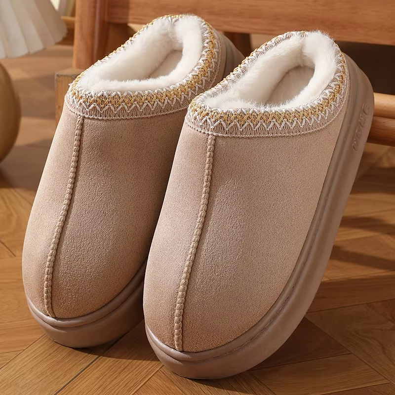 Nina – Fluffy Platform Winter Slippers