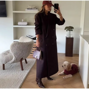 Venice – Burgundy Woolen Long Overcoat