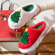 Kath – Christmas Tree Fluffy Slippers