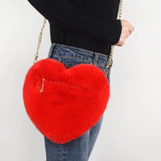 Bella – Heart-Shaped Faux Fur Bag